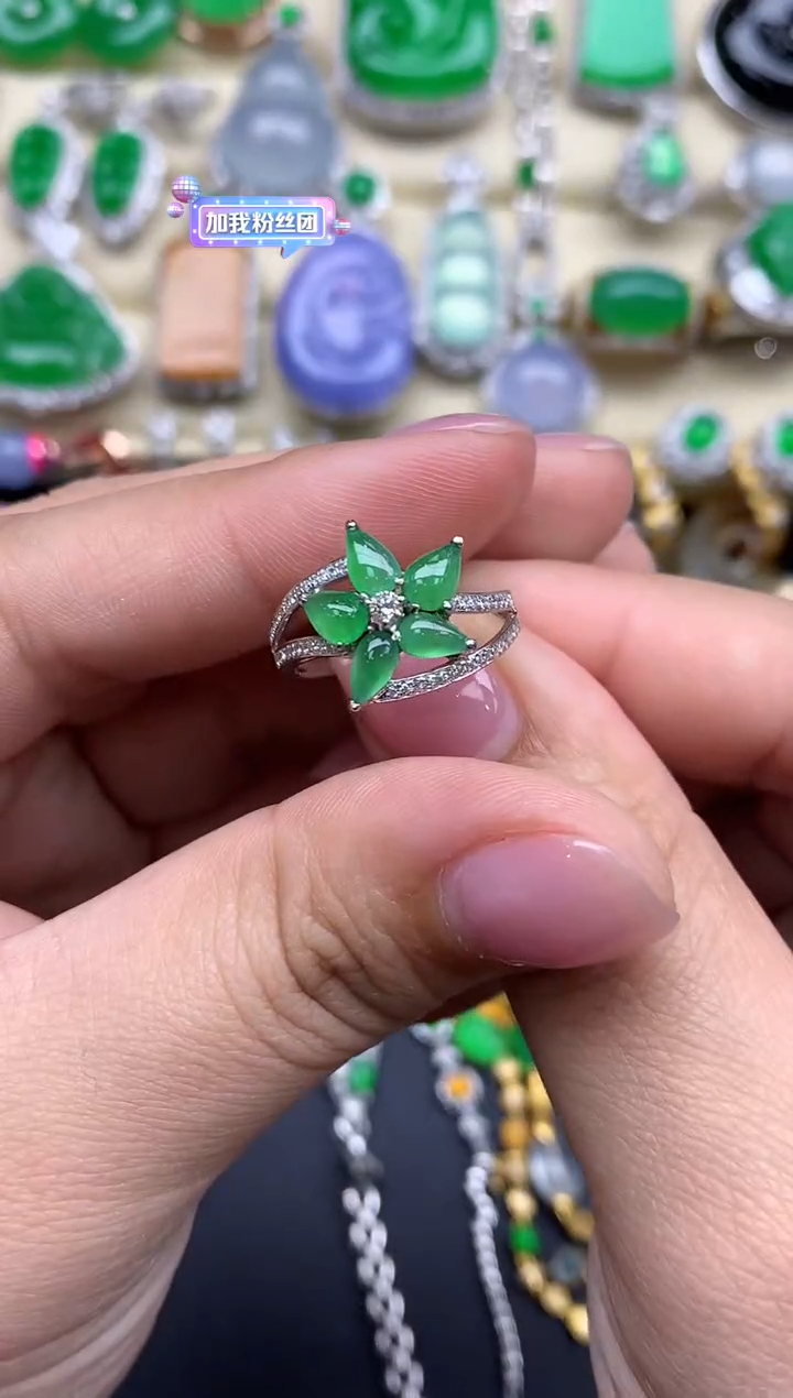 【闪购商品】翡翠戒指18K金镶嵌416-中国好珍宝