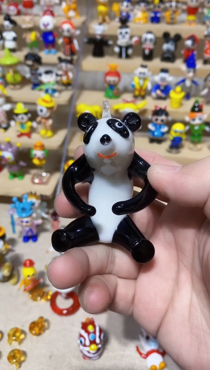 【闪购商品】琉璃手工艺品挂钩熊猫