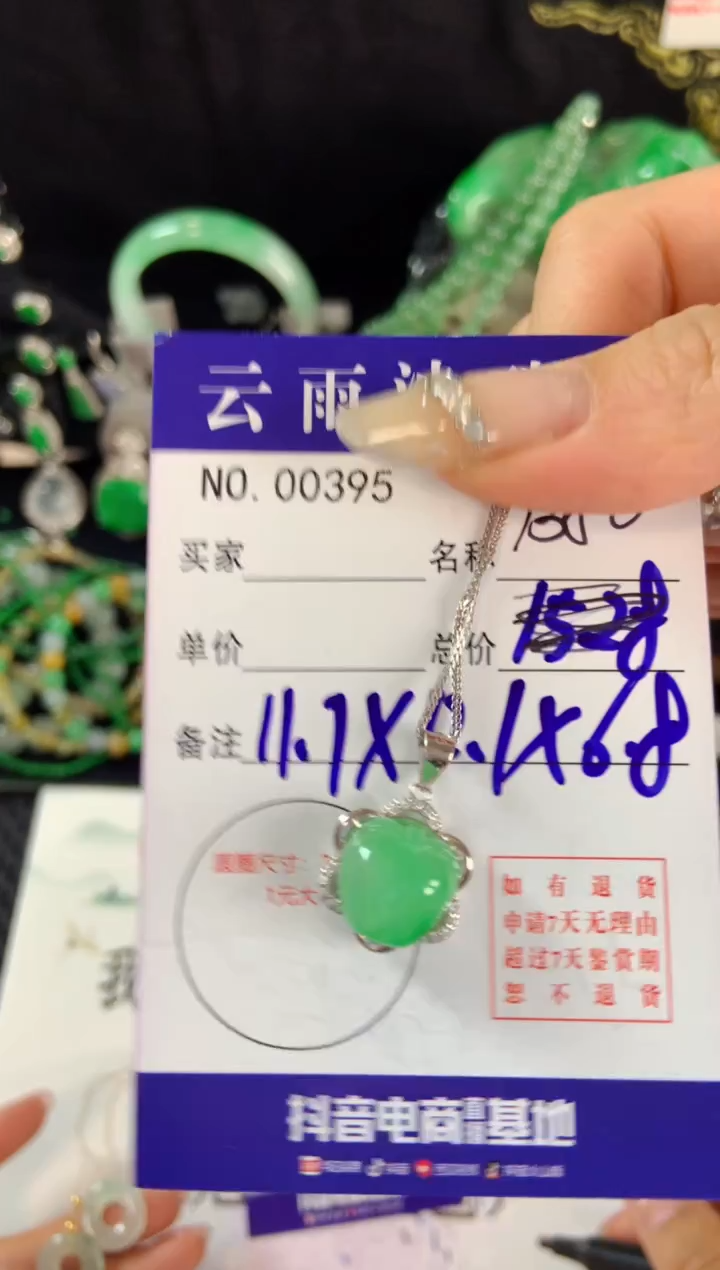 【闪购商品】翡翠颈饰银S925镶嵌翡翠