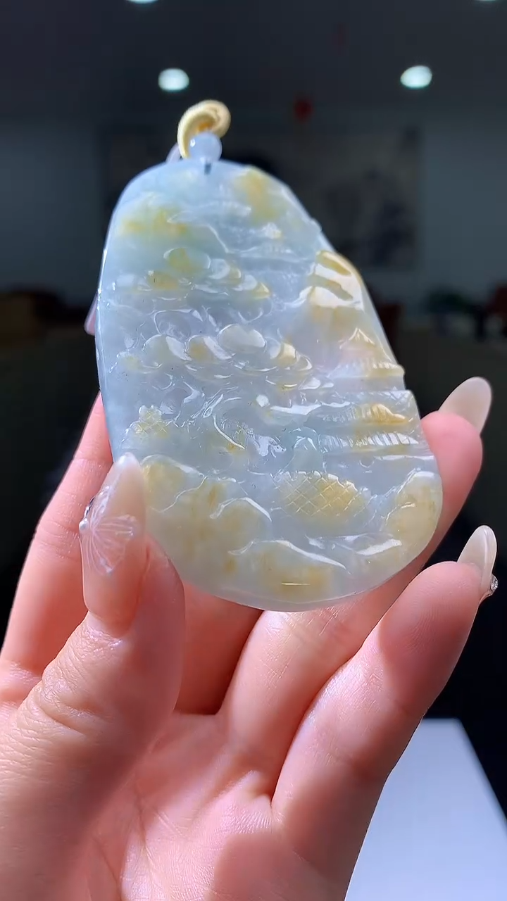 【闪购商品】定制翡翠未镶嵌8018jj-毛货挂件54