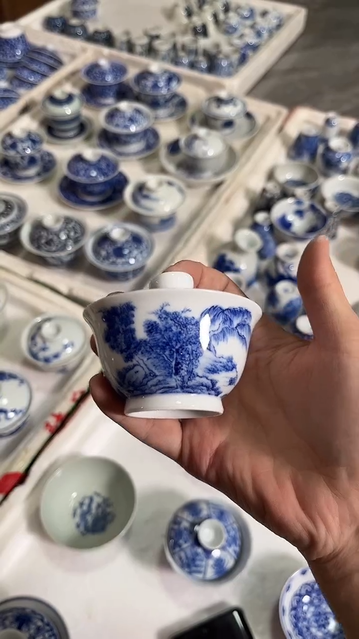 摆件瓷盖碗 景德镇精品茶器