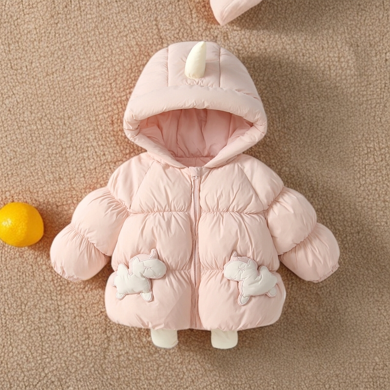 女童棉服外套冬装2025新款儿童加厚棉袄衣服女宝宝连帽上衣冬季