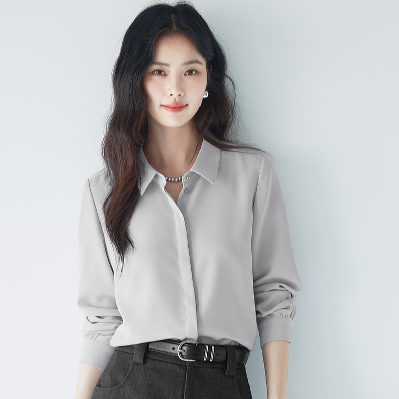 【十年销冠】伊芙丽2025秋款正肩修身基础款衬衫小上衣女1F6926431