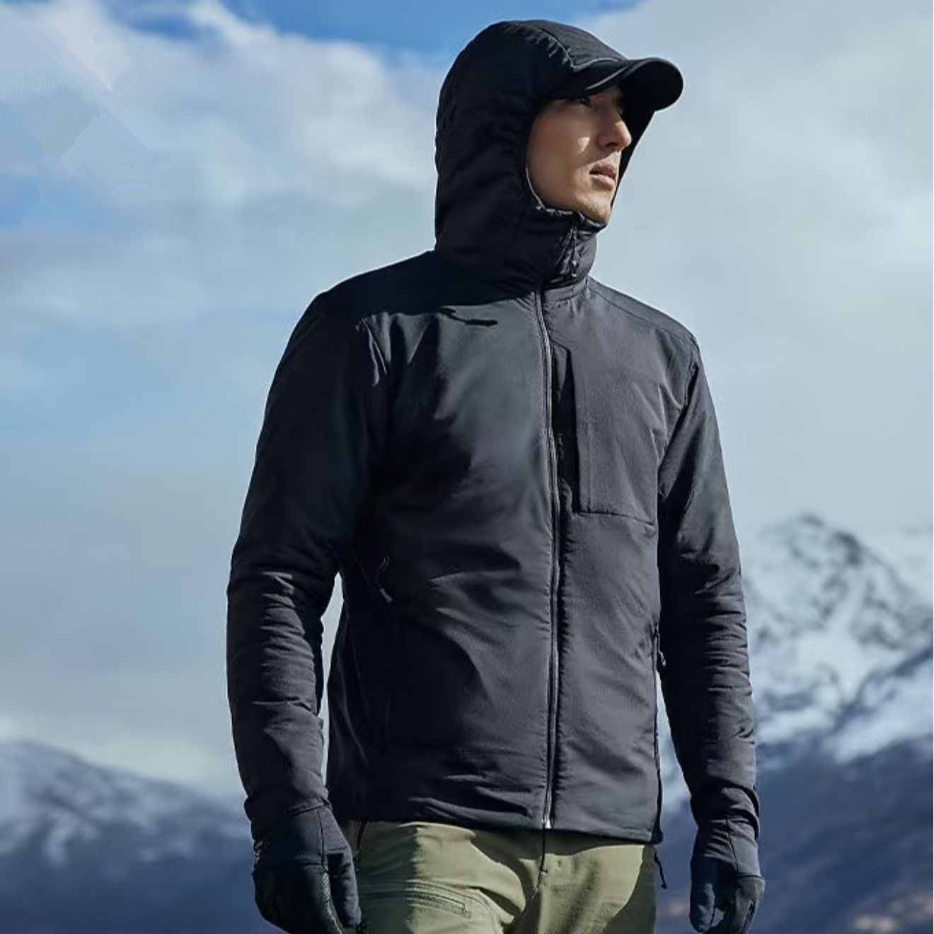 秋冬男女款户外运动登山防风防水加厚防寒保暖轻量连帽棉服外套