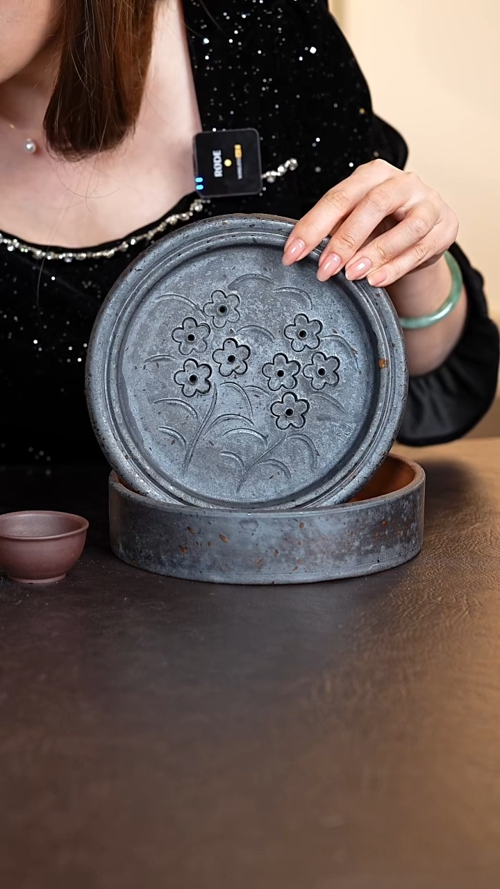 兰花柴烧紫砂茶盘壶承