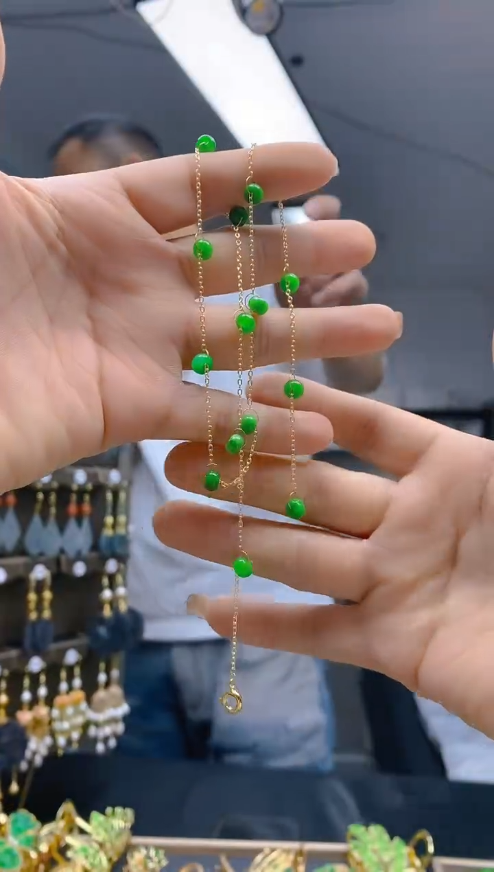 【闪购商品】翡翠耳饰合金0332翡翠锁骨链