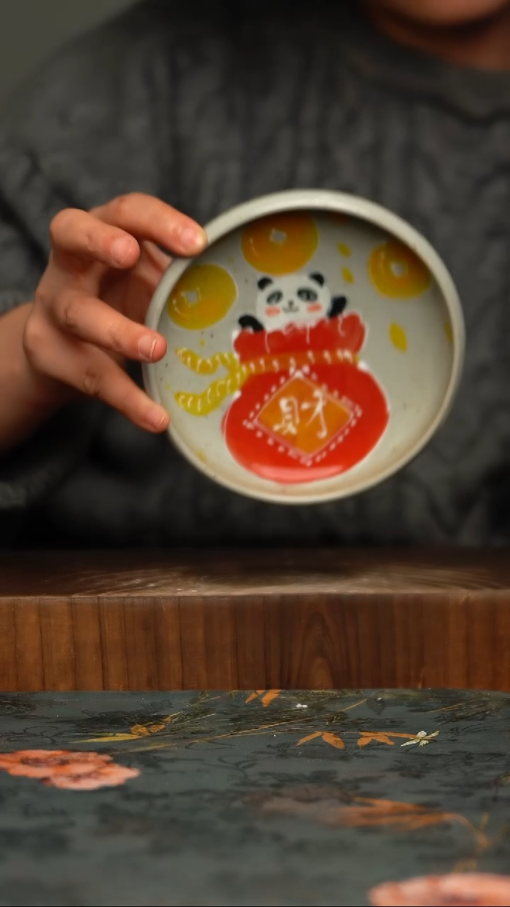 瓷片釉下彩手工手绘同款陶器