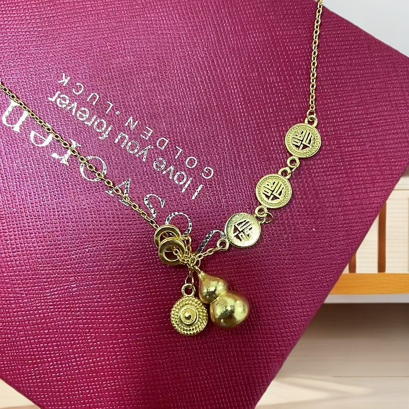 金H高奢-福字葫芦v百搭项链a37DH