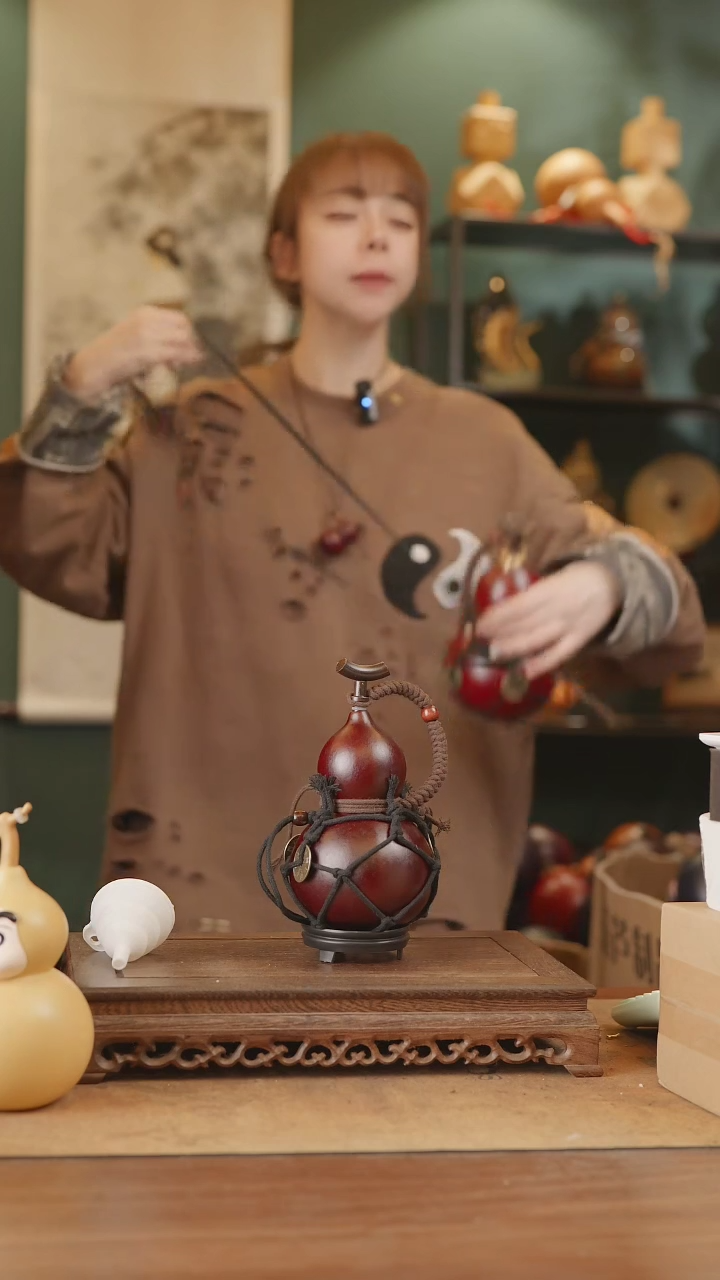 【闪购商品】69号精品天然大漆工艺防渗内胆酒葫芦~