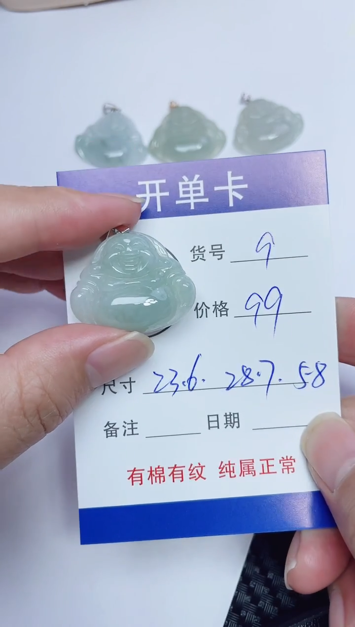 吊坠(赠链)银S925镶嵌翡翠9