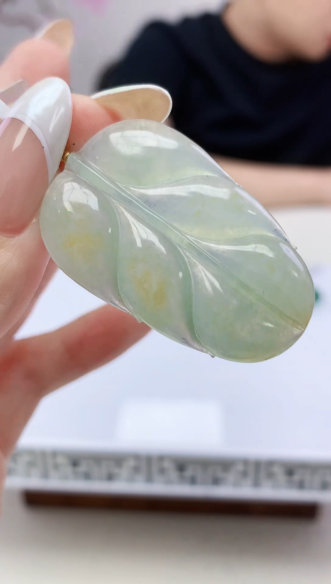 定制翡翠未镶嵌001ee-毛货叶子82赠扣头