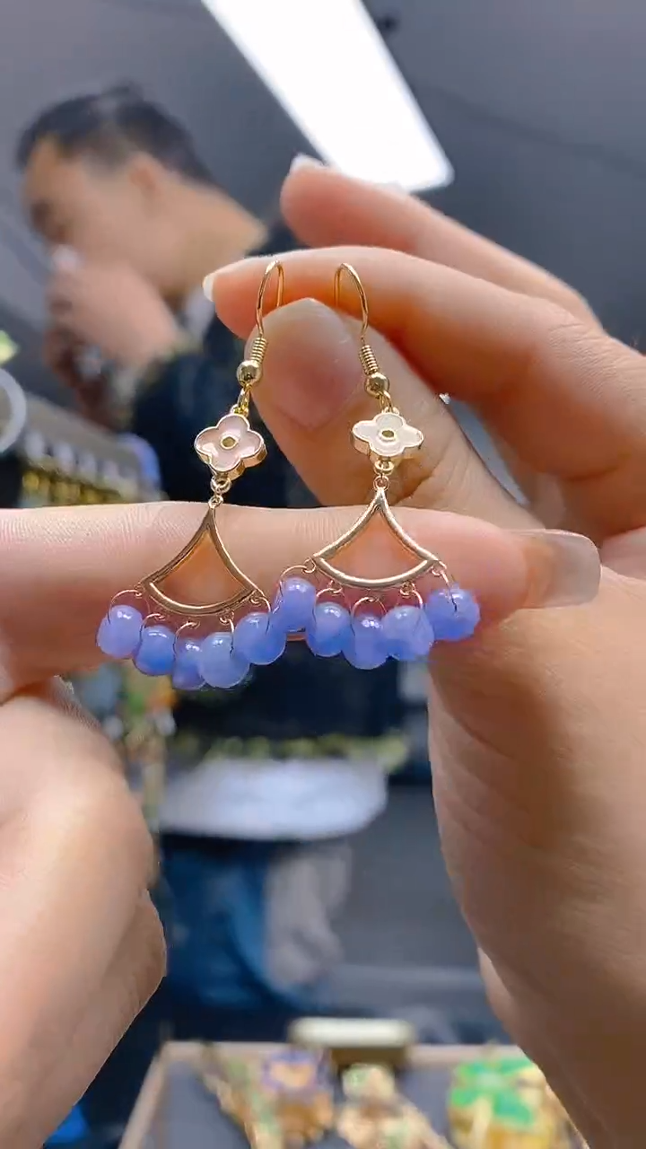 【闪购商品】翡翠耳饰合金73翡翠耳钩