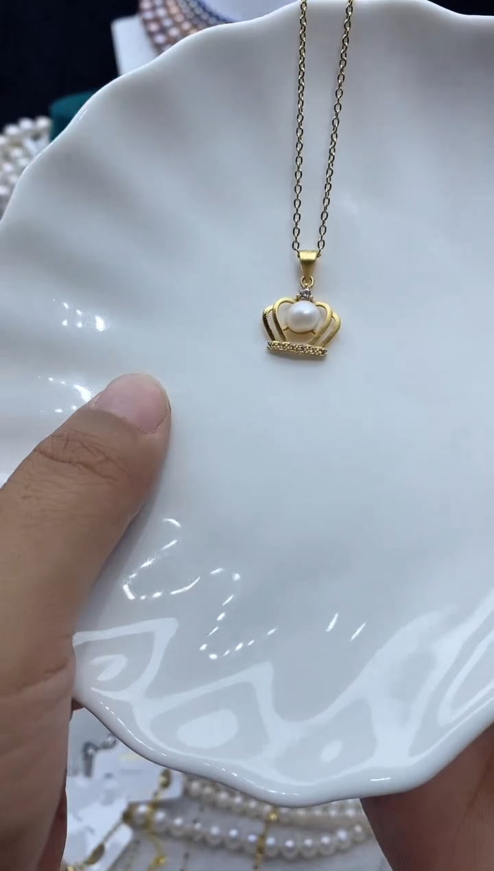 淡水珍珠未镶嵌吊坠(赠链)珍珠吊坠