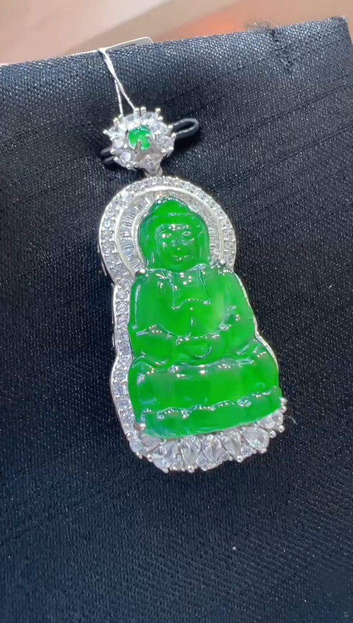 【闪购商品】翡翠吊坠(不含链)银S925镶嵌          