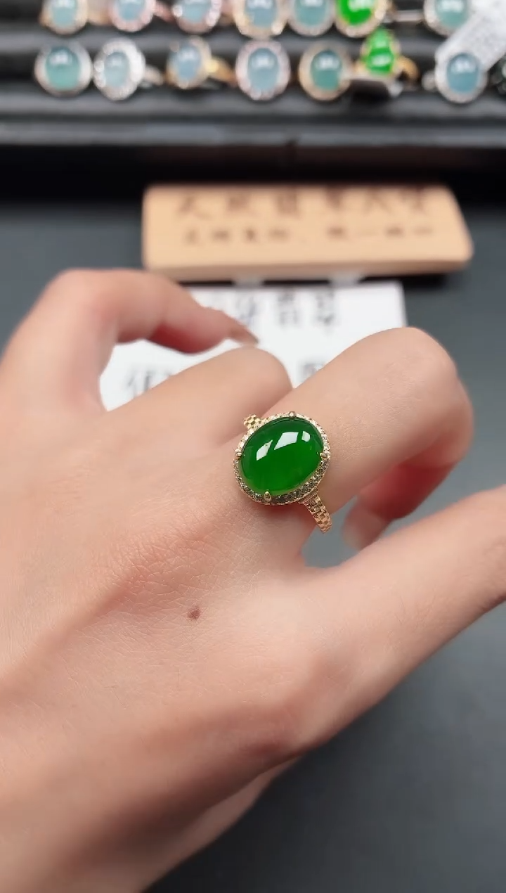 银S925镶嵌戒指翡翠111111