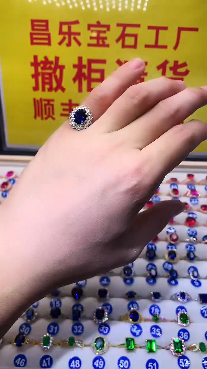 【闪购商品】蓝宝石戒指银S925镶嵌111111