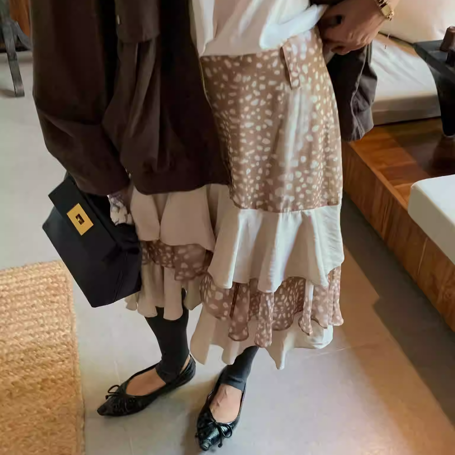 LILUSHOP【10.12 13:00新品】百搭百褶豹纹半身裙撞色拼接中长裙