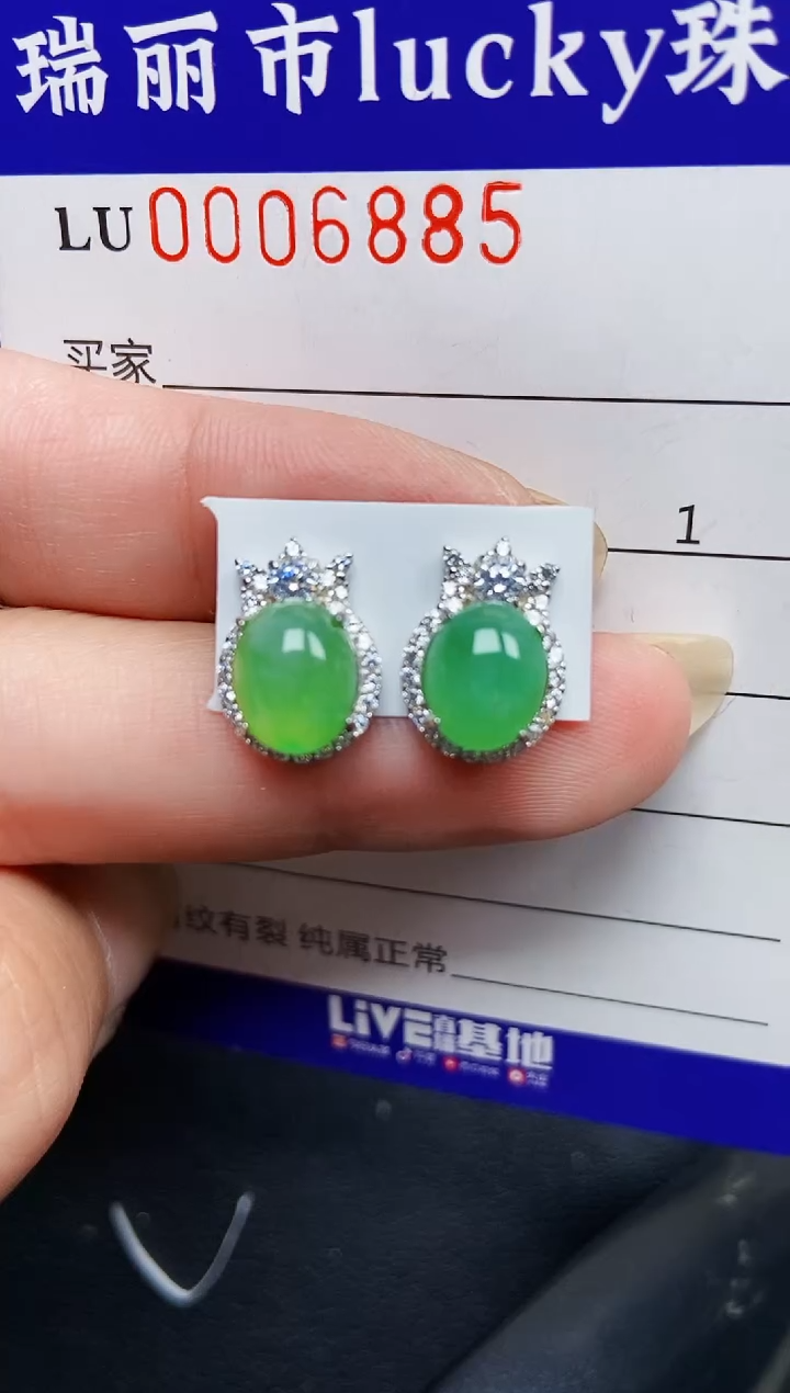 翡翠银S925镶嵌颈饰6885