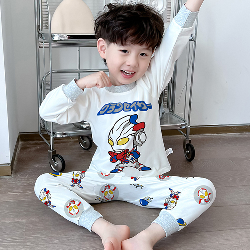 奥特曼男童睡衣儿童纯棉秋衣秋裤小男孩宝宝线衣线裤卡通内衣套装