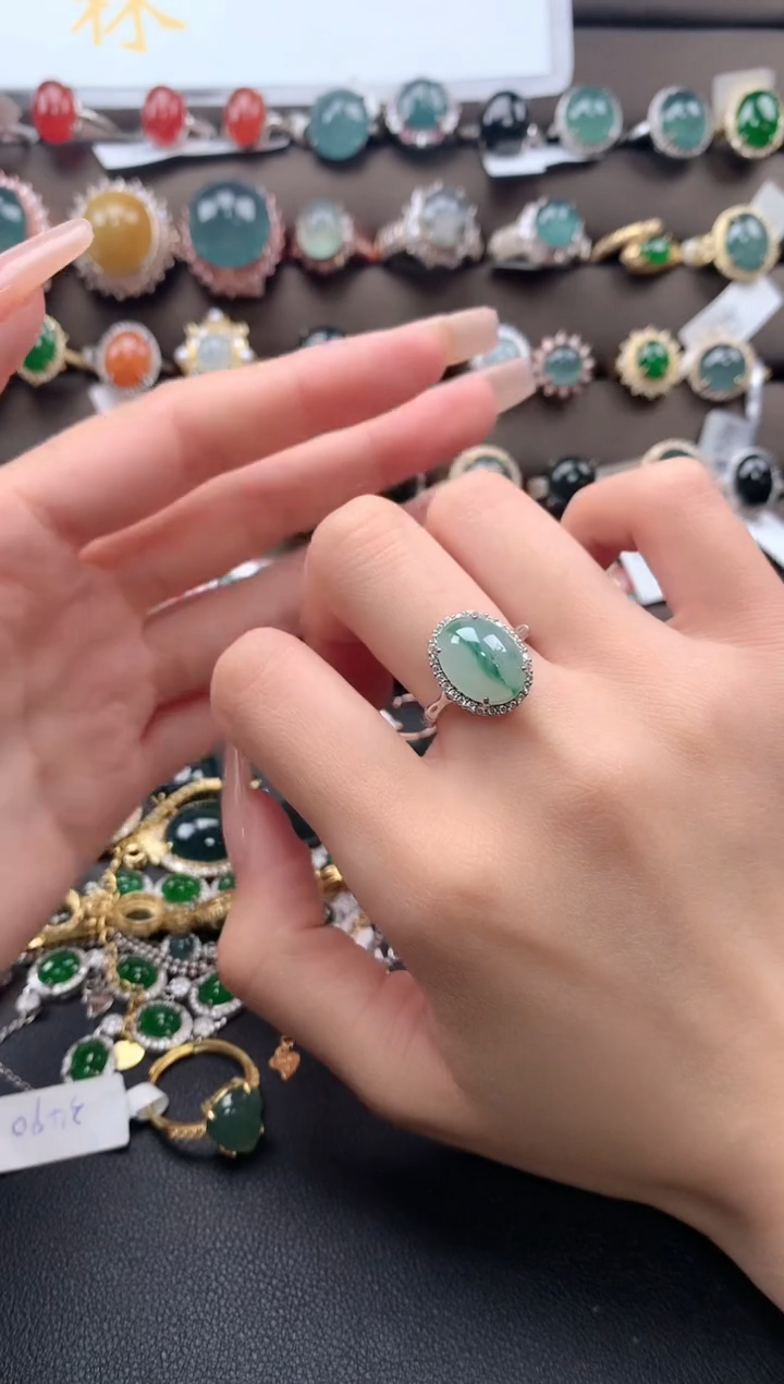 【闪购商品】翡翠戒指银S925镶嵌232132131