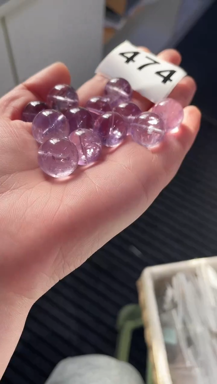 未镶嵌手链水晶A474 紫阿塞 单珠 多样性发一 16