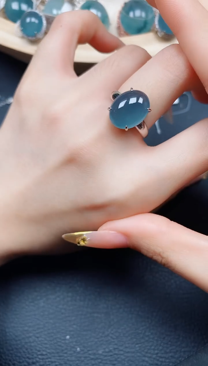 【闪购商品】翡翠戒指银S925镶嵌翡翠