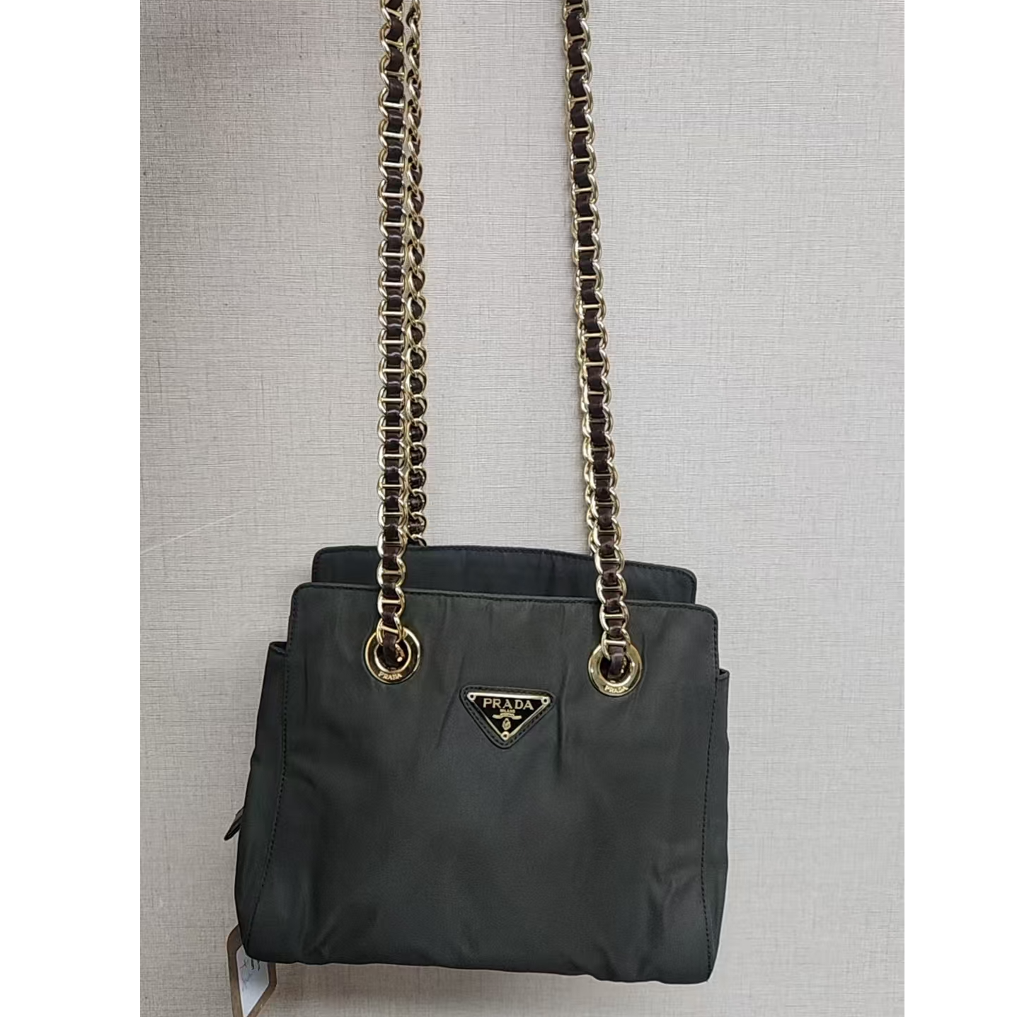 95新 Prada/普拉达 棕色金标单肩包/云海优选/H03377