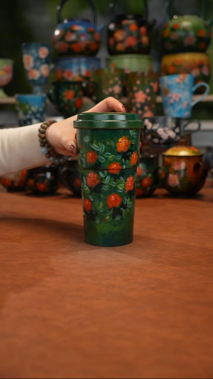 紫砂油画釉下彩手绘