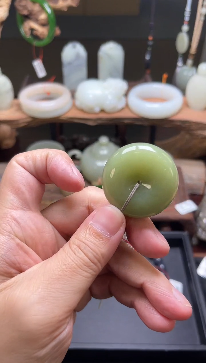 【闪购商品】和田玉吊坠未镶嵌卡37若羌黄口 平安扣 多样性发一