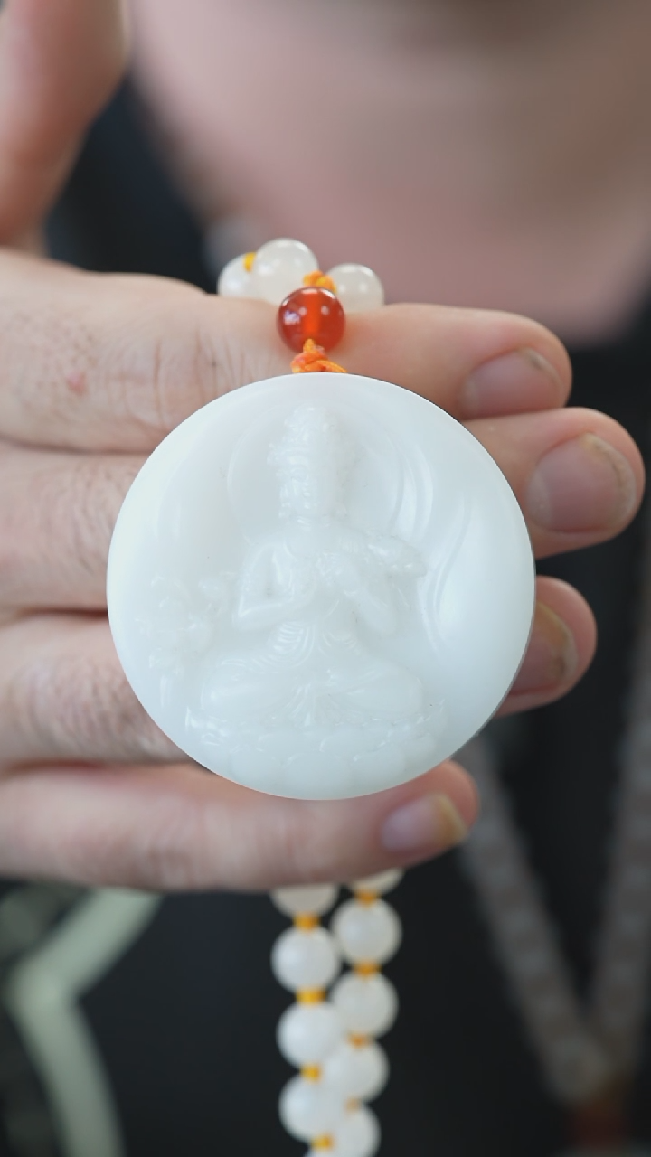 和田玉未镶嵌挂件大势至