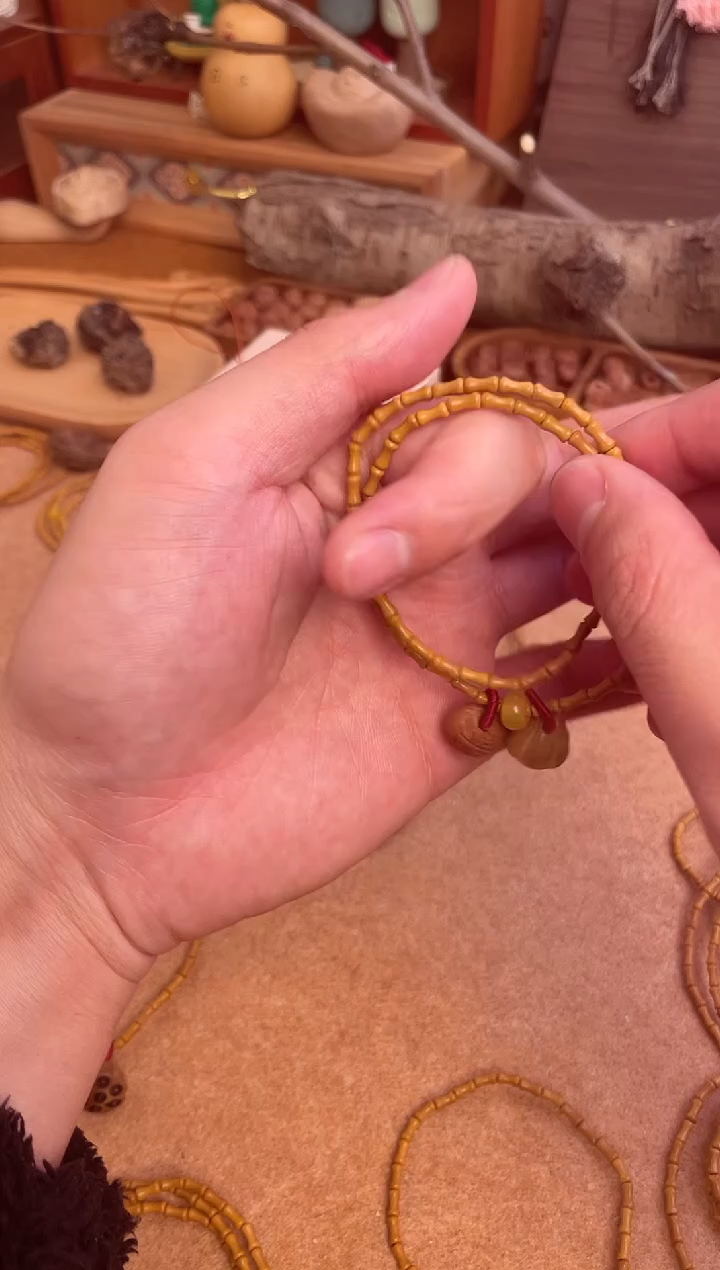 竹节手串一物一拍双圈加黄水晶好运连连