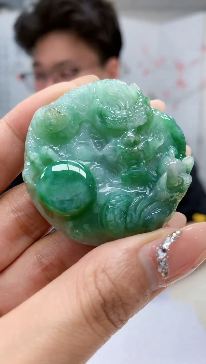 【闪购商品】定制翡翠未镶嵌4688MM-毛货挂件14