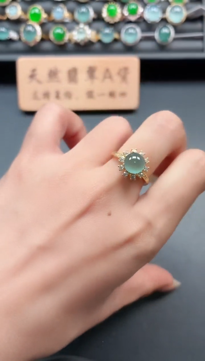 银S925镶嵌戒指翡翠1111