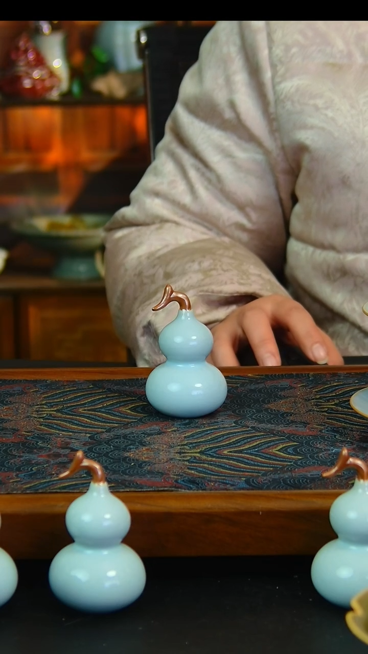 瓷片小葫芦摆件精品