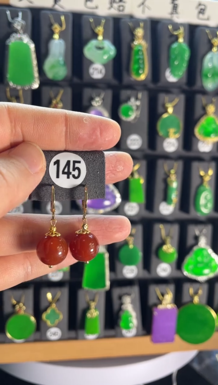 【闪购商品】翡翠耳饰银S925镶嵌145....