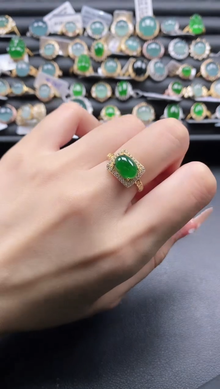 【闪购商品】翡翠戒指银S925镶嵌1111