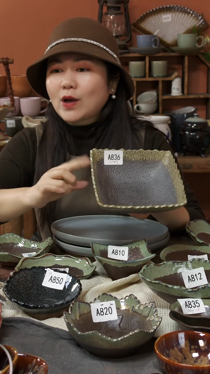 陶瓷A836 一只粗陶方碗微瑕18*6.5