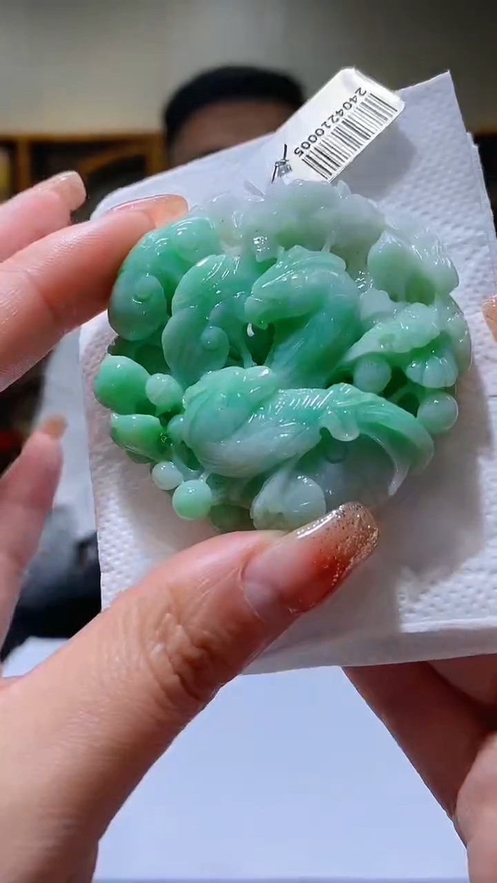 【闪购商品】定制翡翠未镶嵌36/0120/W/喜事连连