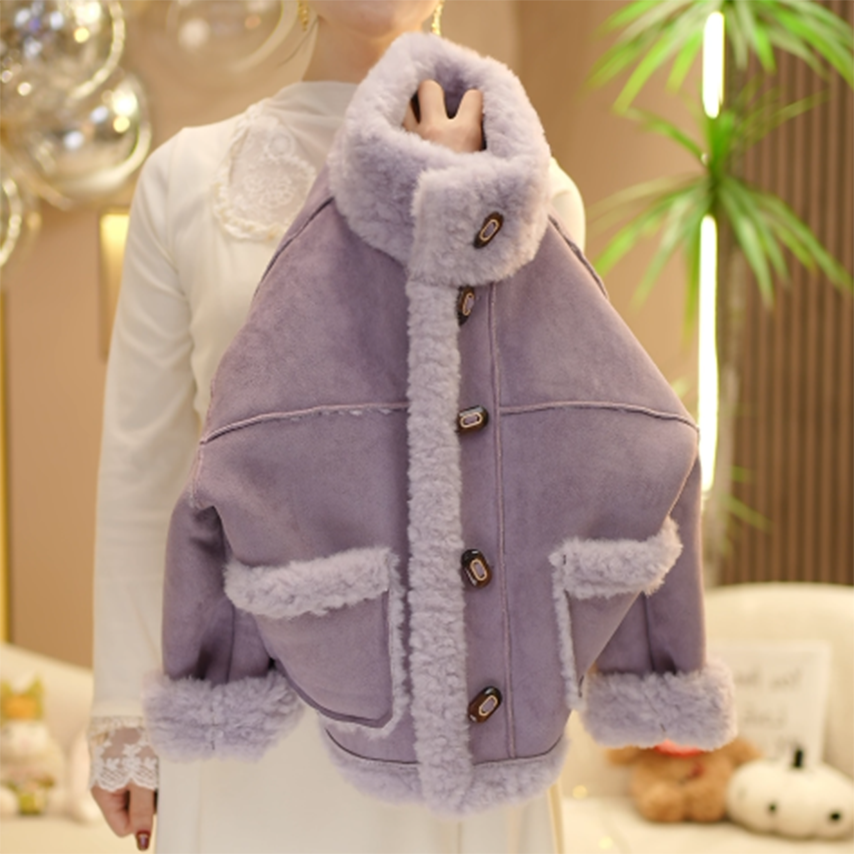 【蜜糖】2025冬季新款加绒加厚儿童外套女童洋气宝宝保暖翻领上衣