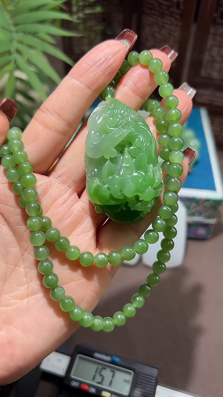 未镶嵌和田玉挂件和田玉碧玉花开富贵挂件21