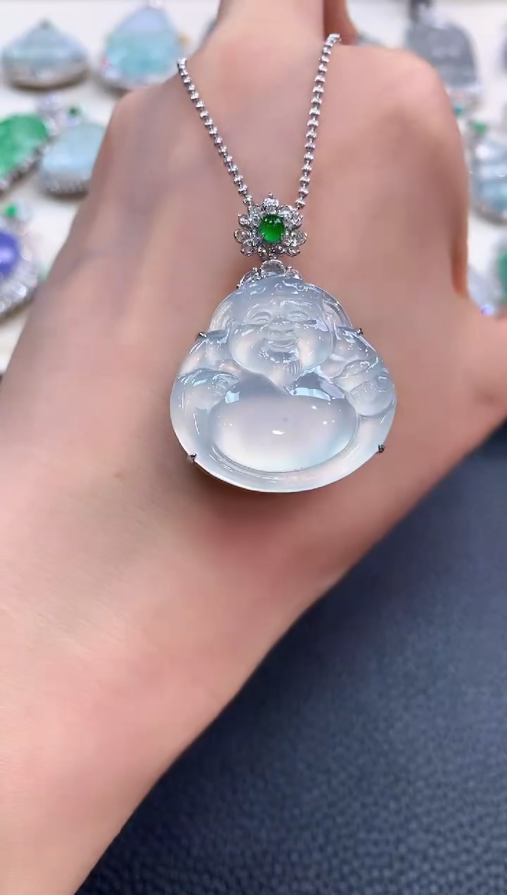 【闪购商品】翡翠吊坠(不含链)18K金镶嵌n62       