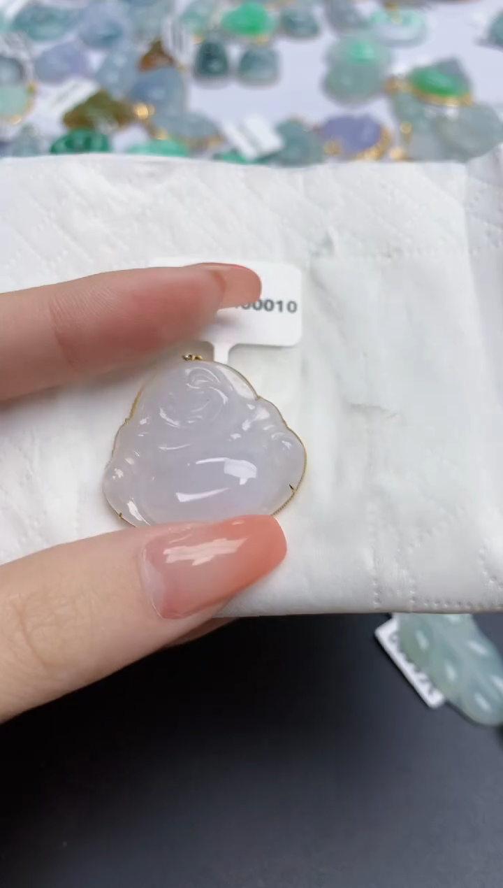 【闪购商品】翡翠颈饰18K金镶嵌天然缅甸翡翠A货