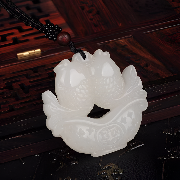 【正品保真可复检】富贵双鱼吊坠
