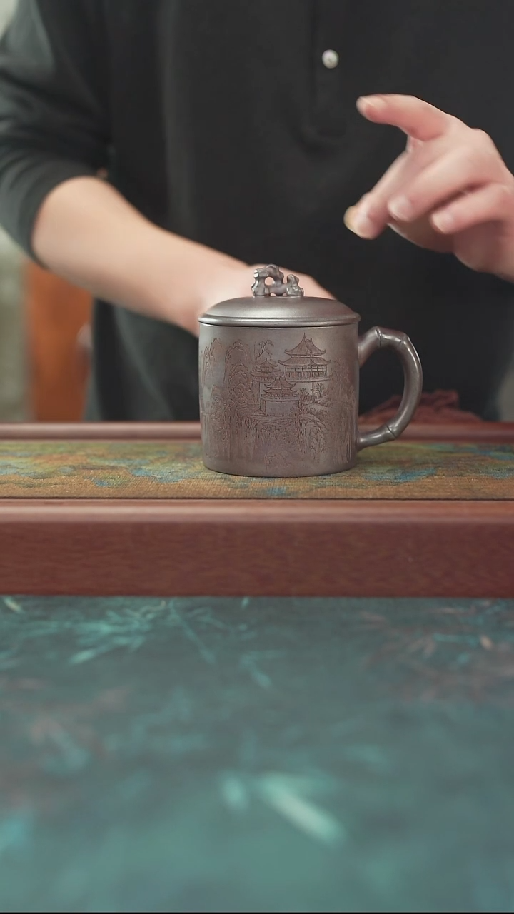 11.23   柴烧   太湖石 盖杯