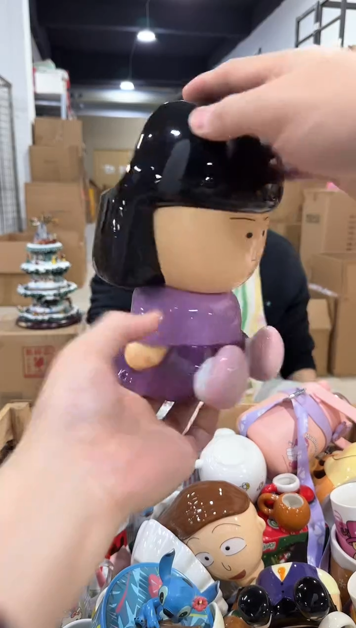 瓷片野口火锅罐摆件