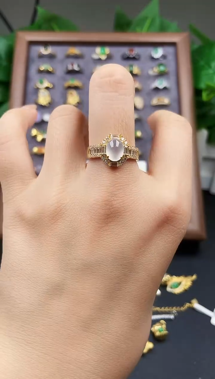 银S925镶嵌戒指翡翠12