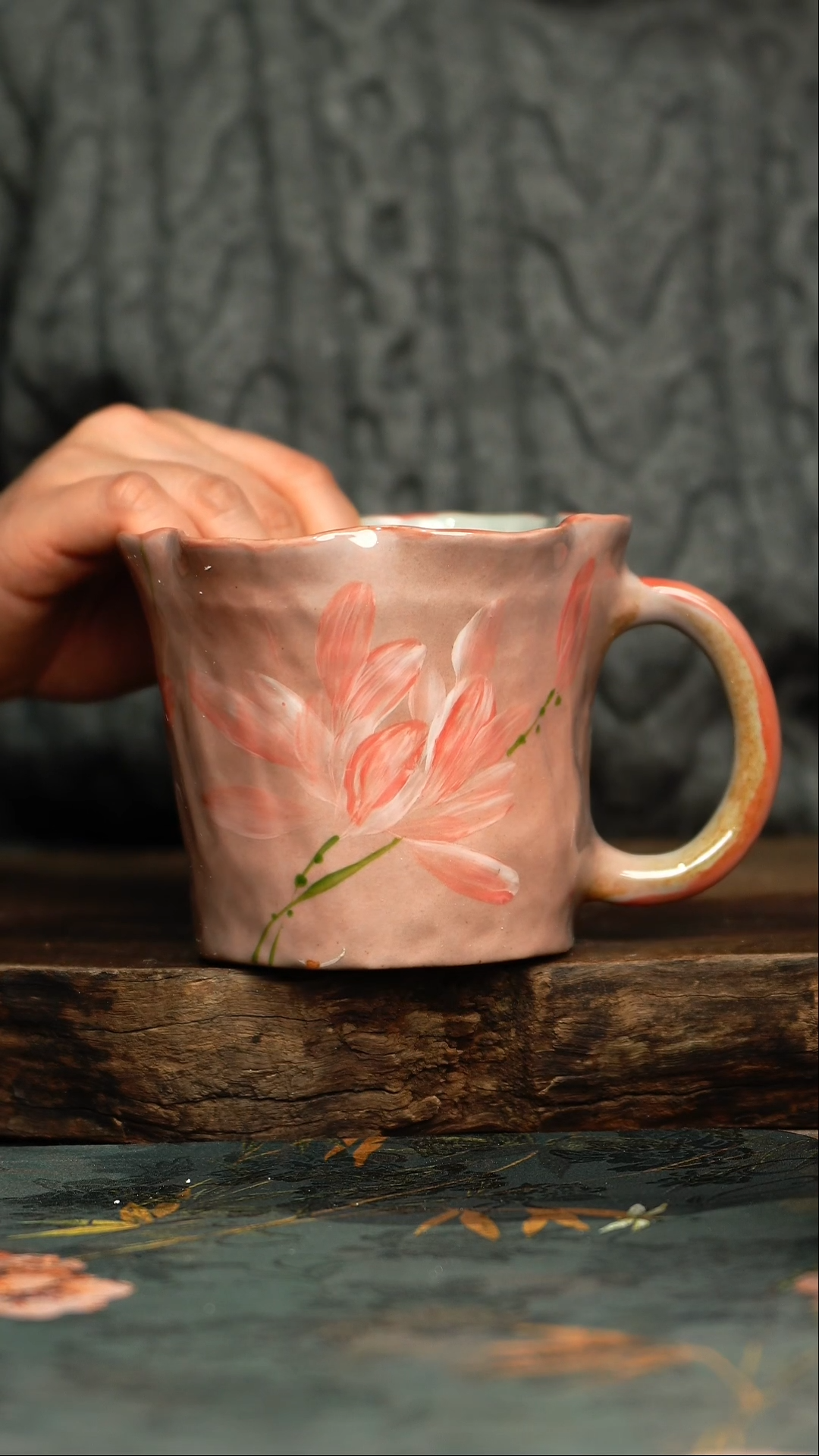 【闪购商品】杯杯釉下彩手工手绘同款陶器