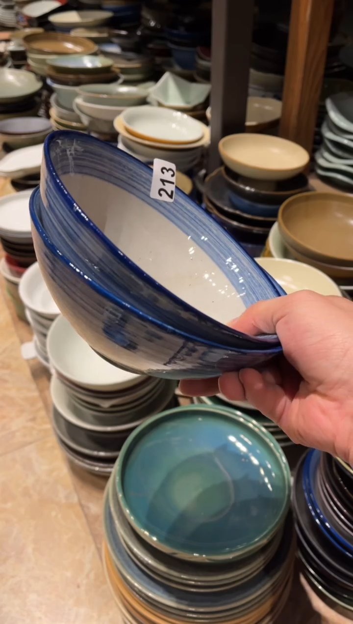 【闪购商品】瓷片213青云手工面碗2个