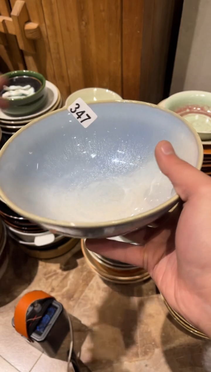 【闪购商品】瓷片347粉黛手工面碗1个