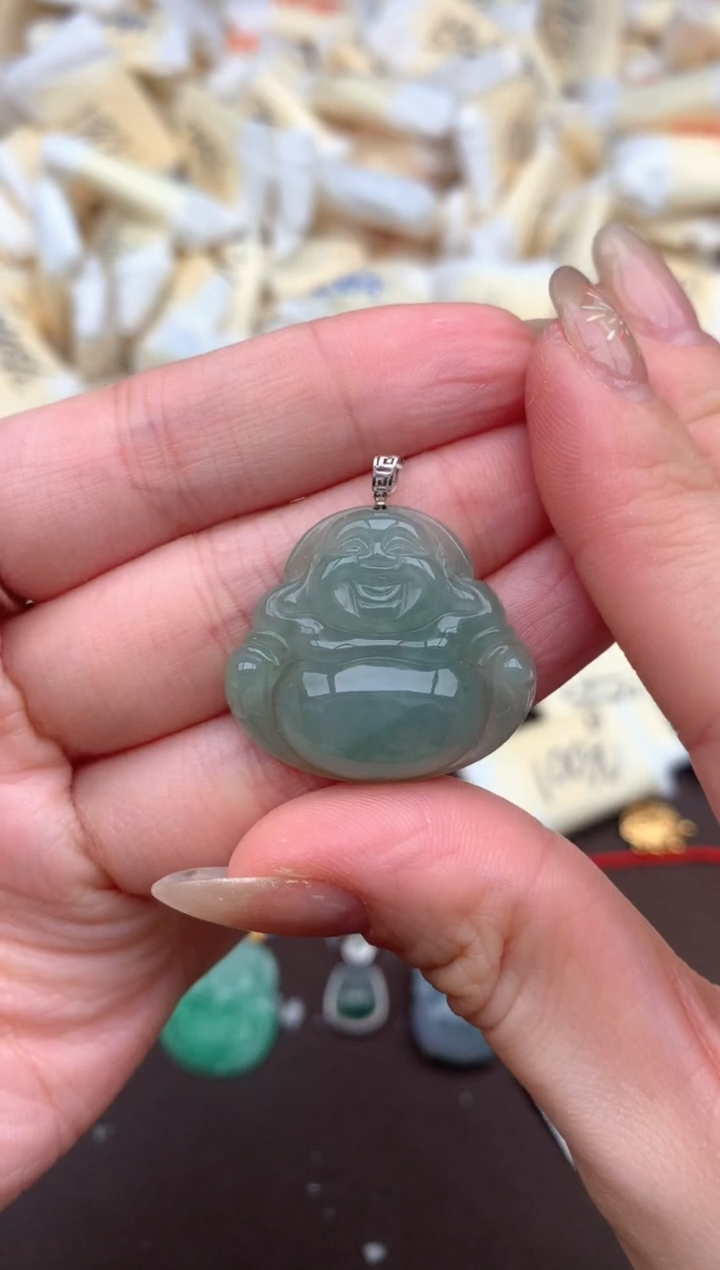 【闪购商品】翡翠挂件18K金镶嵌—